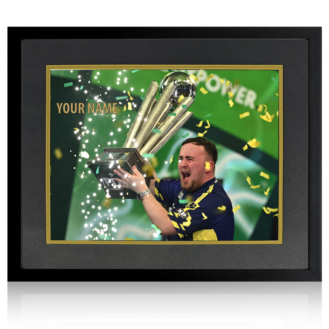 Pre-Order Luke Littler Signed & Dedicated 2025 World Champion Image Deluxe Mount Frame