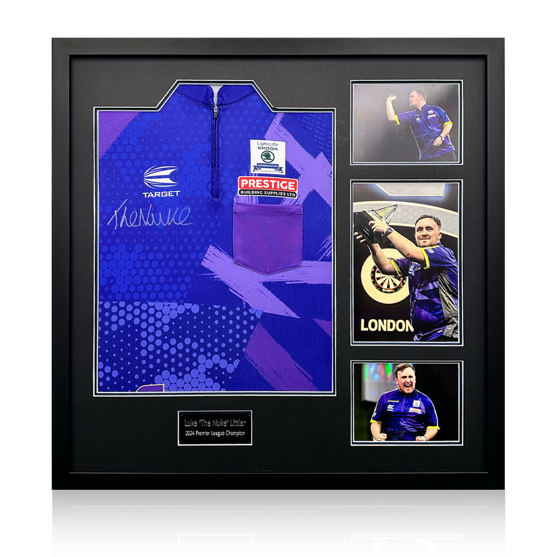 Luke Littler Front Signed Shirt Elite Frame