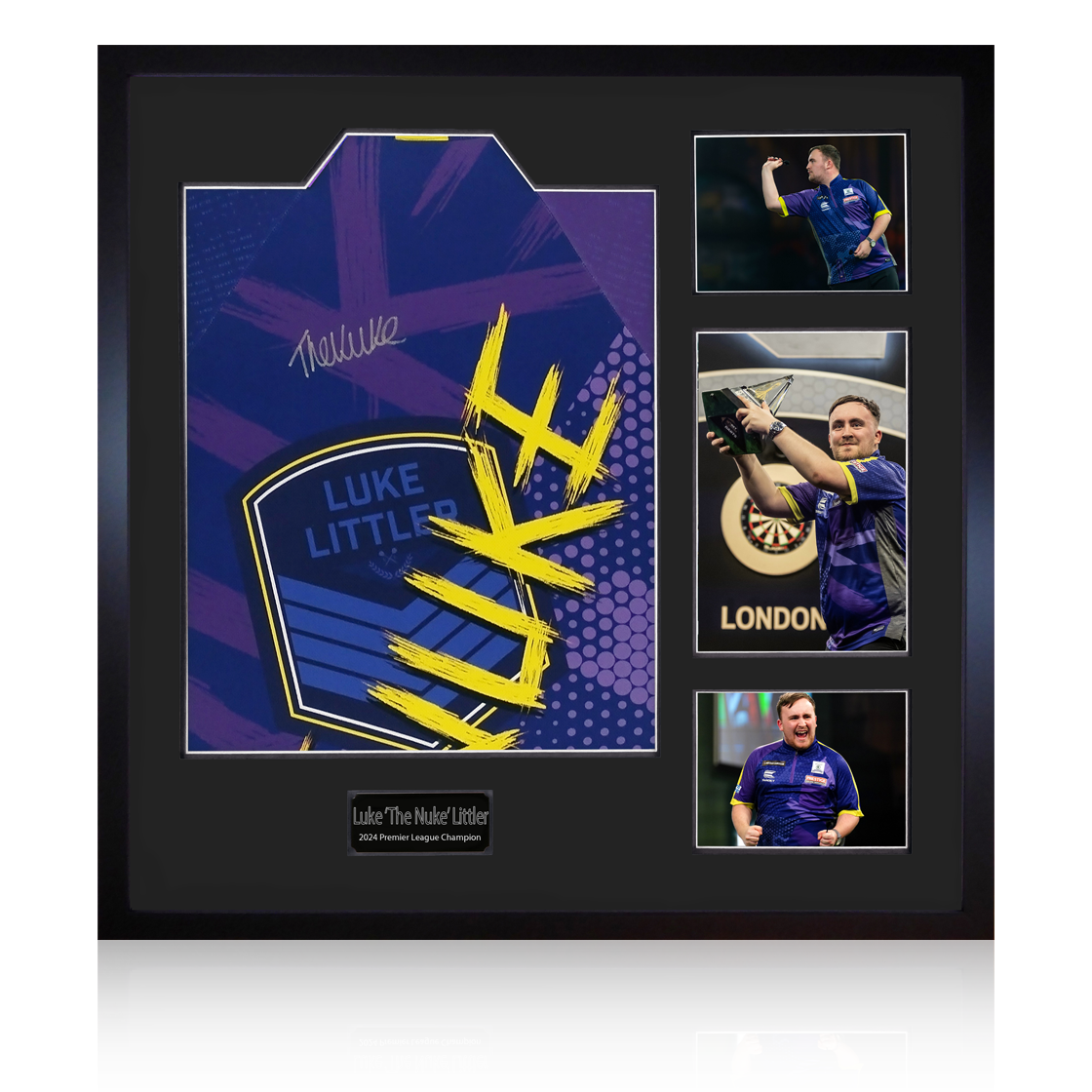 Luke Littler Back Signed Shirt Elite Frame